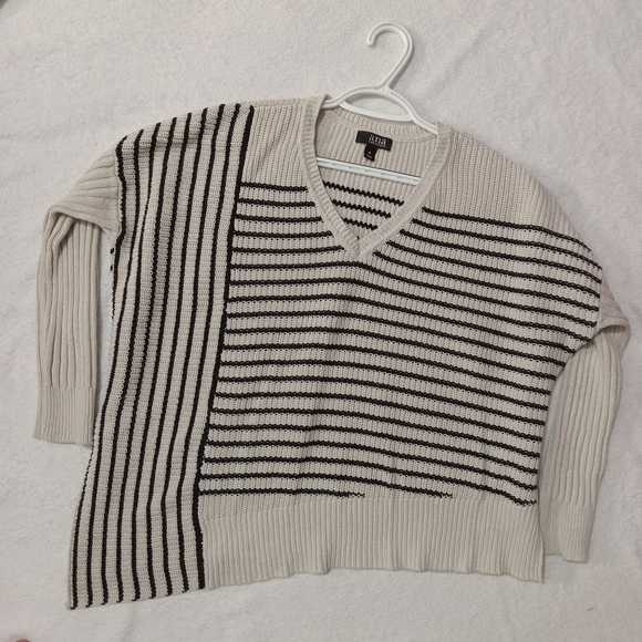 Altar'd State Black and White Striped Women's Sweater - Picture 2 of 6